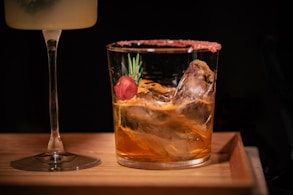 clear drinking glass on tabletop
