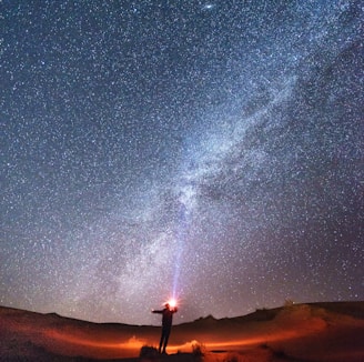 silhouette of person during nighttime