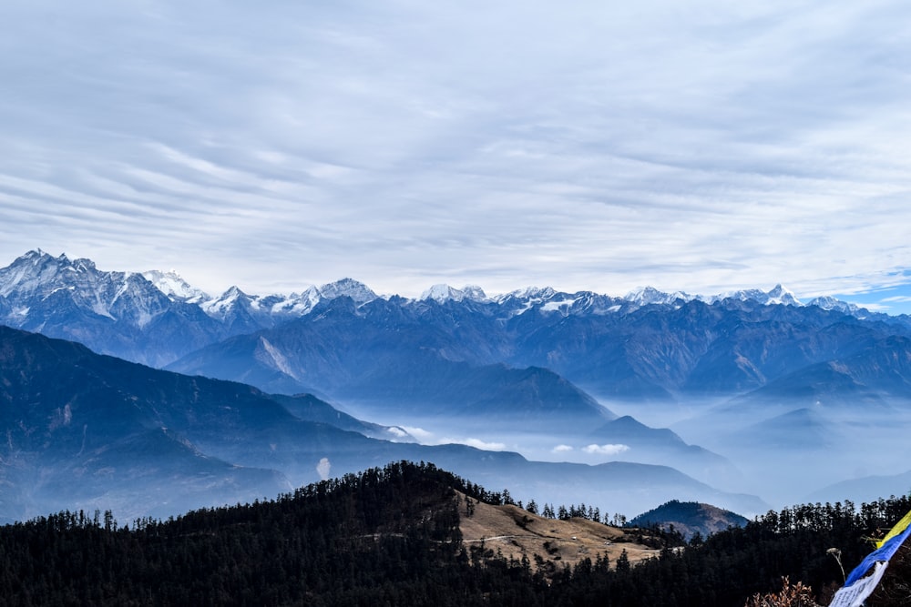 fog covered mountains