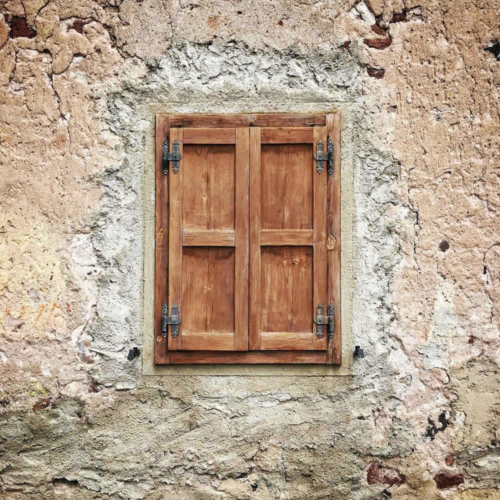 Paneles de ventanas dobles de madera marrón