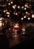 tilt shift lens photography of tealight candle