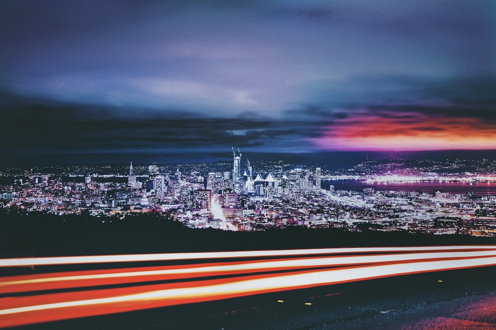 city buildings at nighttime