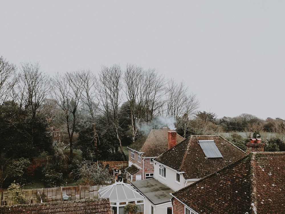 high angle view of house