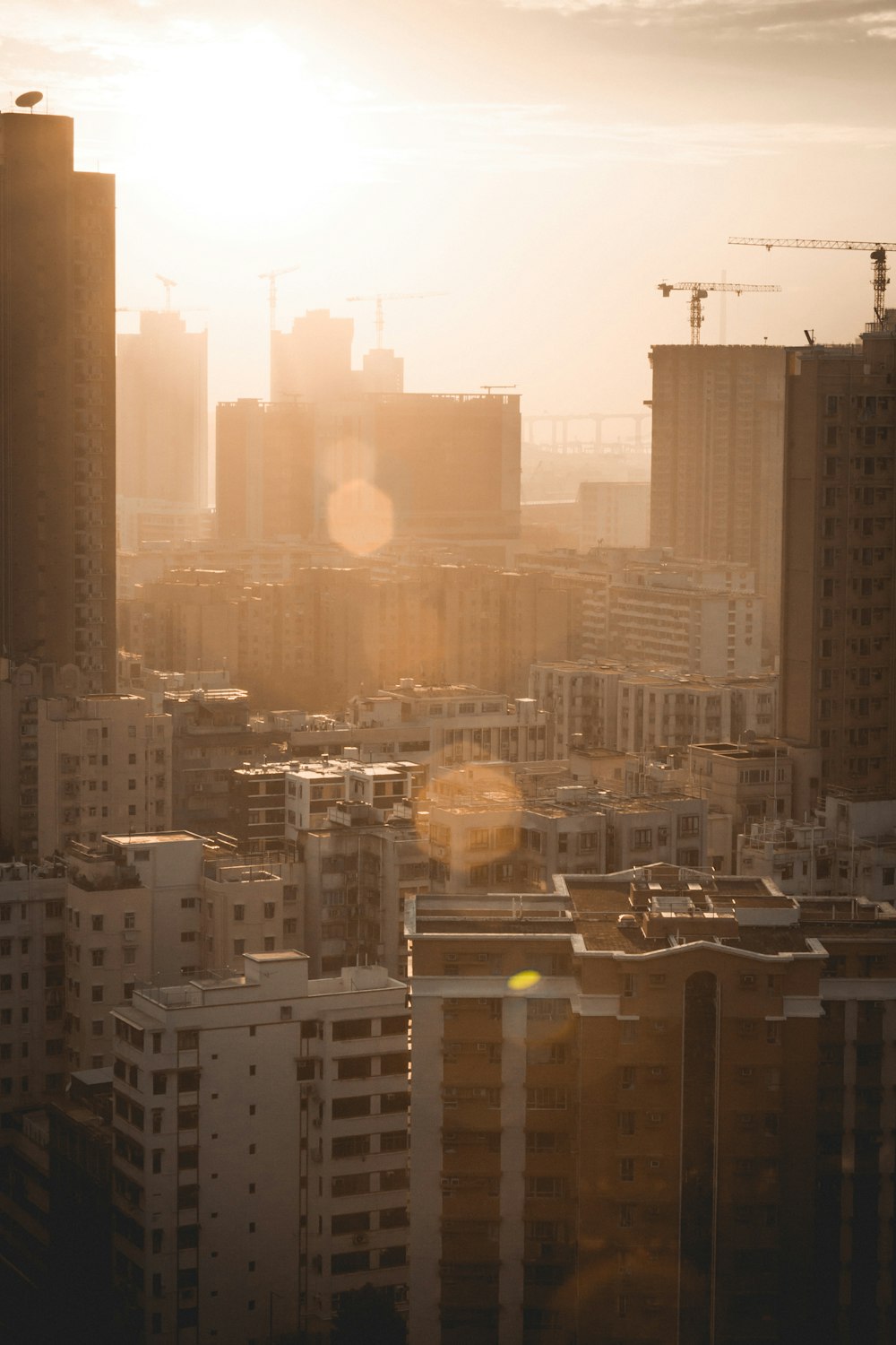 aerial photograph of high-rise and low-rise buildings