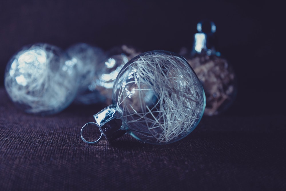 clear glass baubles