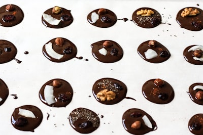 chocolate on white surface chestnuts google meet background