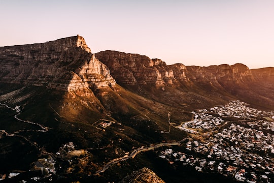 gray rock formation at golden hour in Table Mountain National Park South Africa