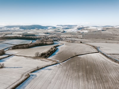 aerial photo of field frosty zoom background