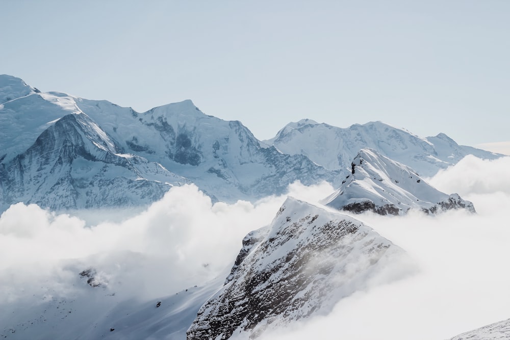 mountain covered with snow