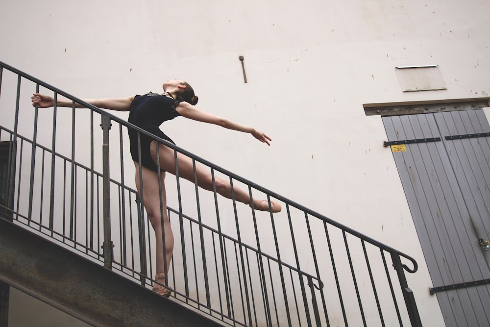 ballerina dancer on staircase