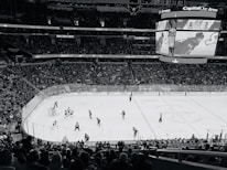 ice hockey players on ice hockey arena