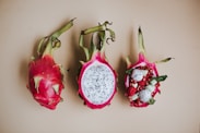 sliced pitaya fruits