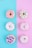 six assorted-flavor doughnuts