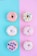 six assorted-flavor doughnuts