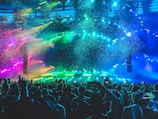 group of people in front of stage