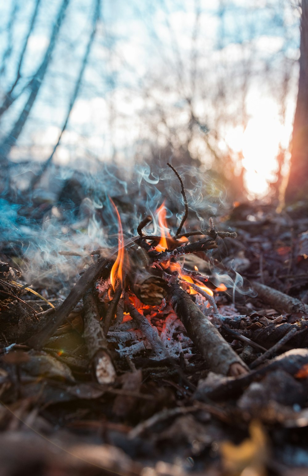 time lapse photography of bonfire