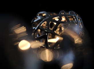 Abstract network nodes glowing softly against a dark background, evoking precision and complexity.