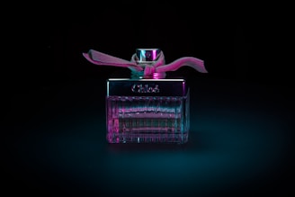 purple glass perfume bottle