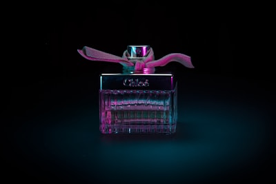 purple glass perfume bottle