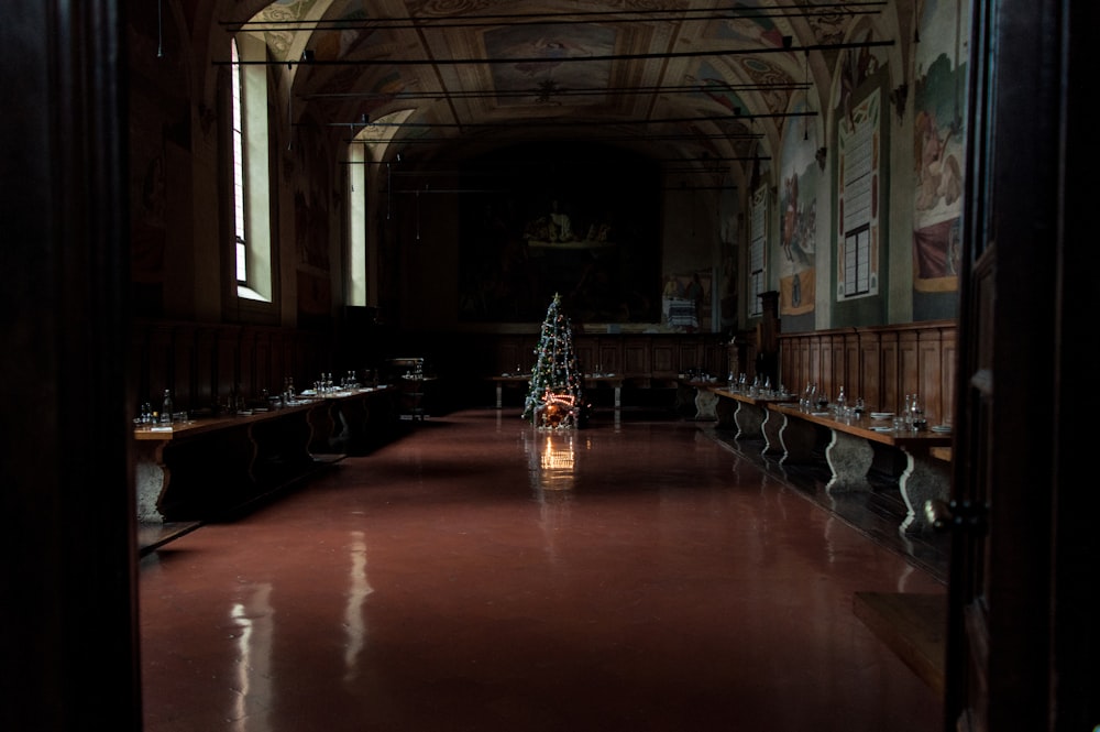 Christmas tree in a room