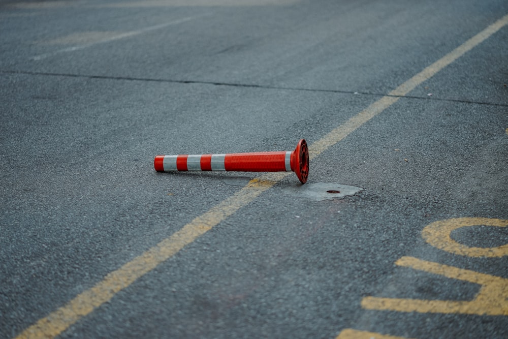 red and white traffic cone