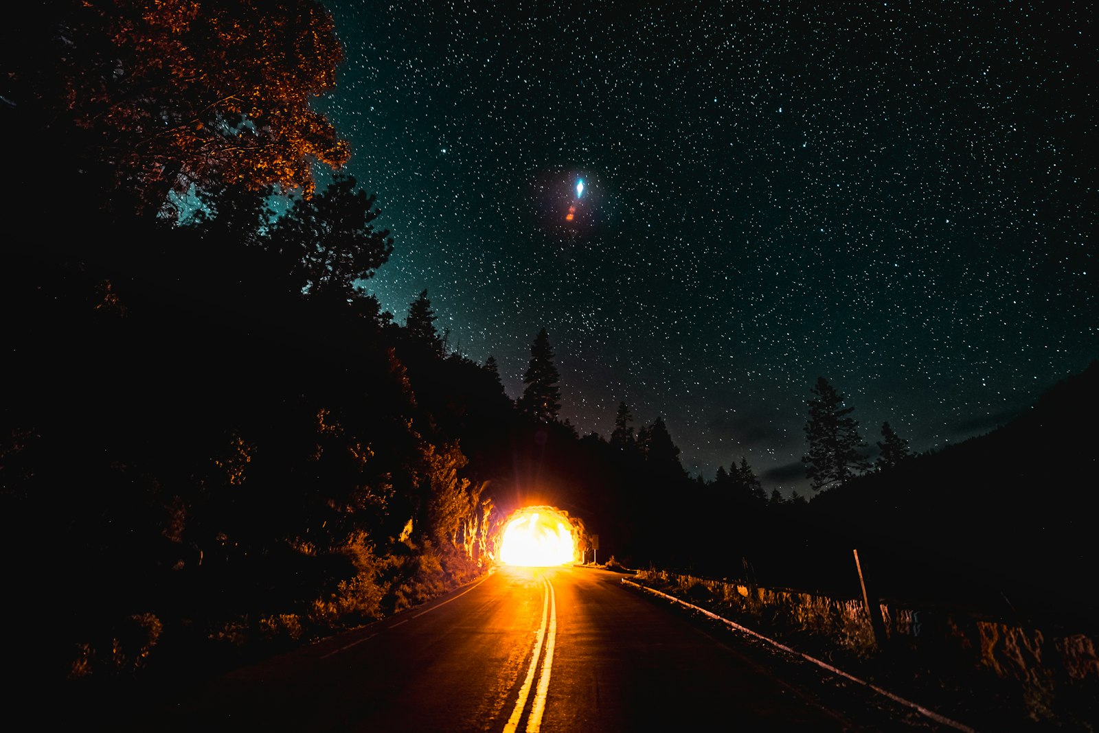 Nikon D750 + Nikon AF-S Nikkor 14-24mm F2.8G ED sample photo. Bright tunnel during night photography