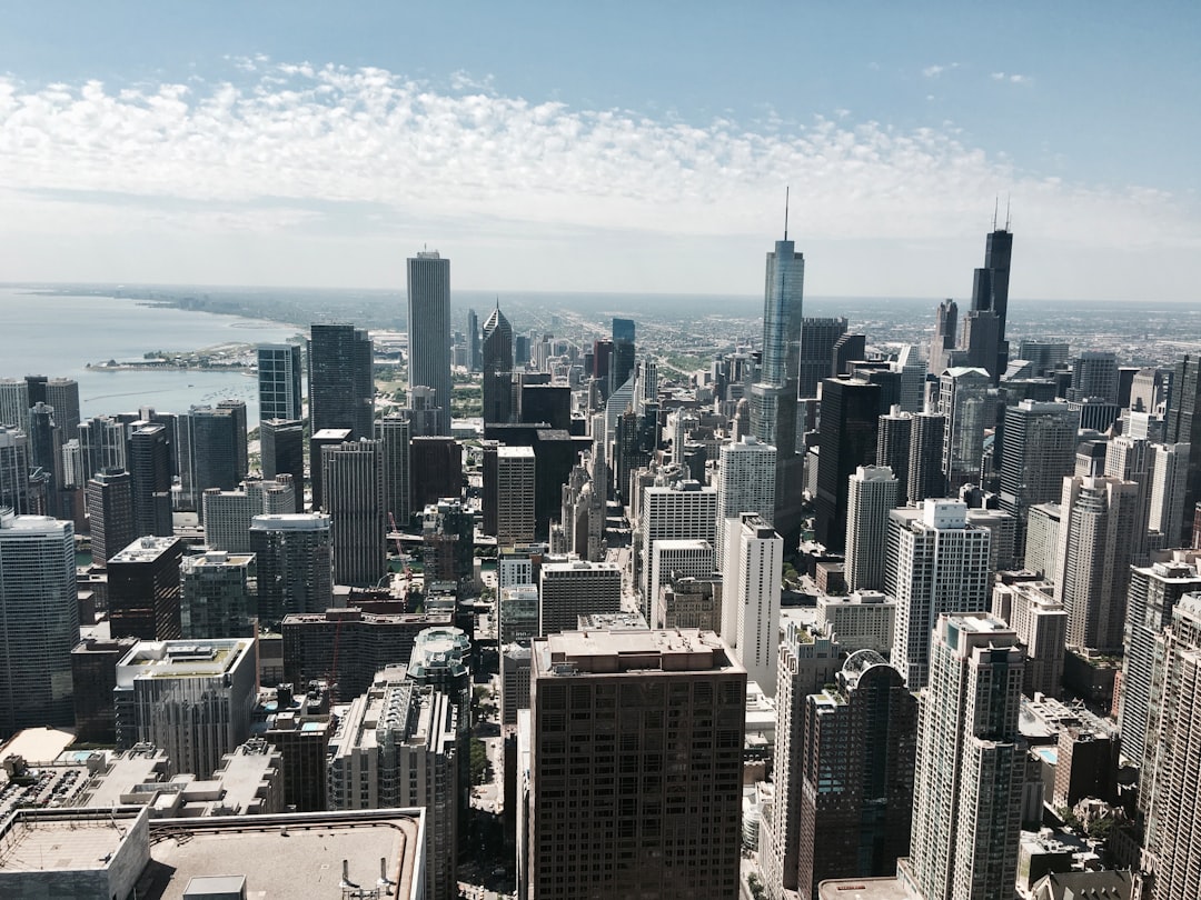aerial photography of New York, Was my first time in Chicago - taken from the 360 Chicago viewing tower. Had a hard time trying to identify the buildings - well maybe except the taller ones.