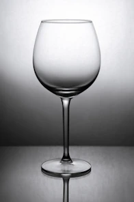 grayscale photo of wine glass