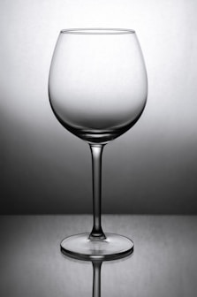 grayscale photo of wine glass