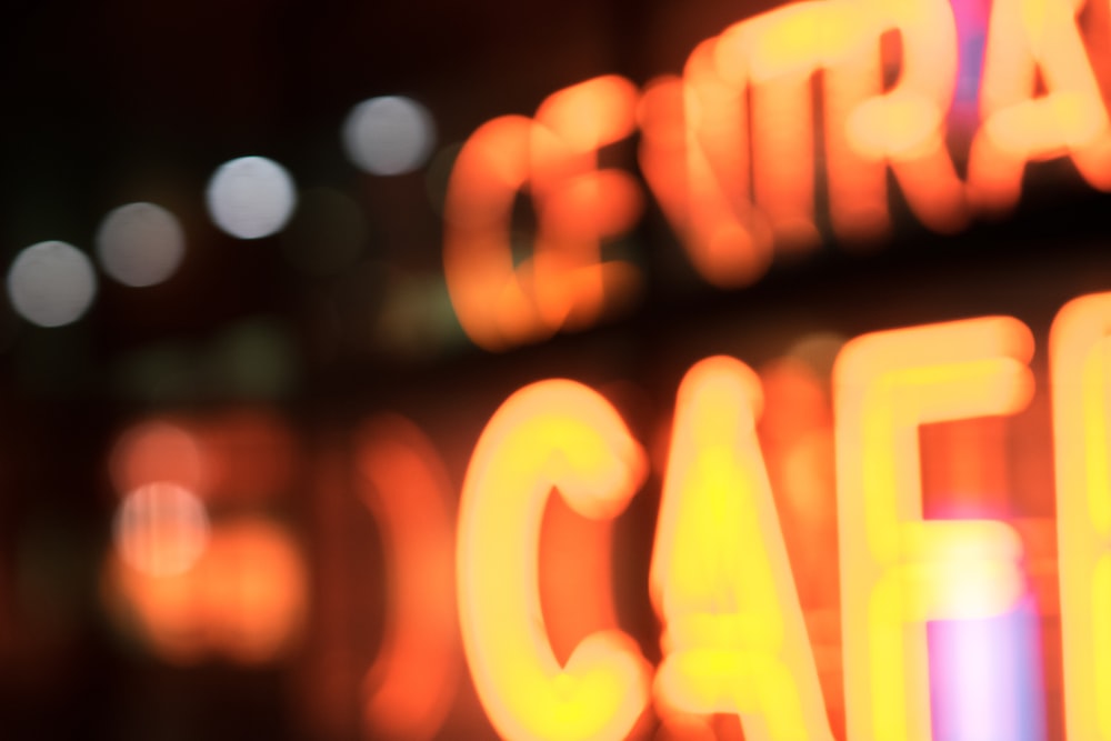 orange neon signage