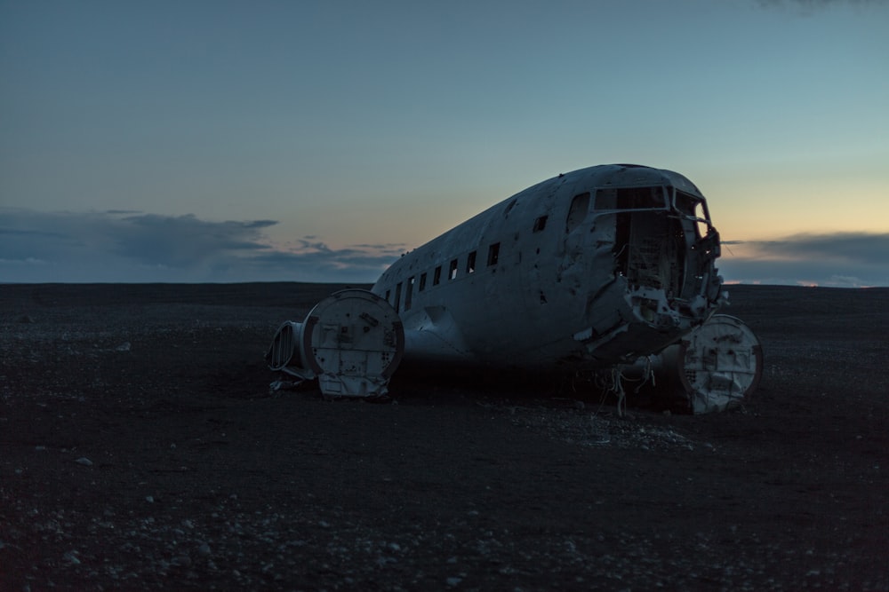 photo of abandoned plane on soil