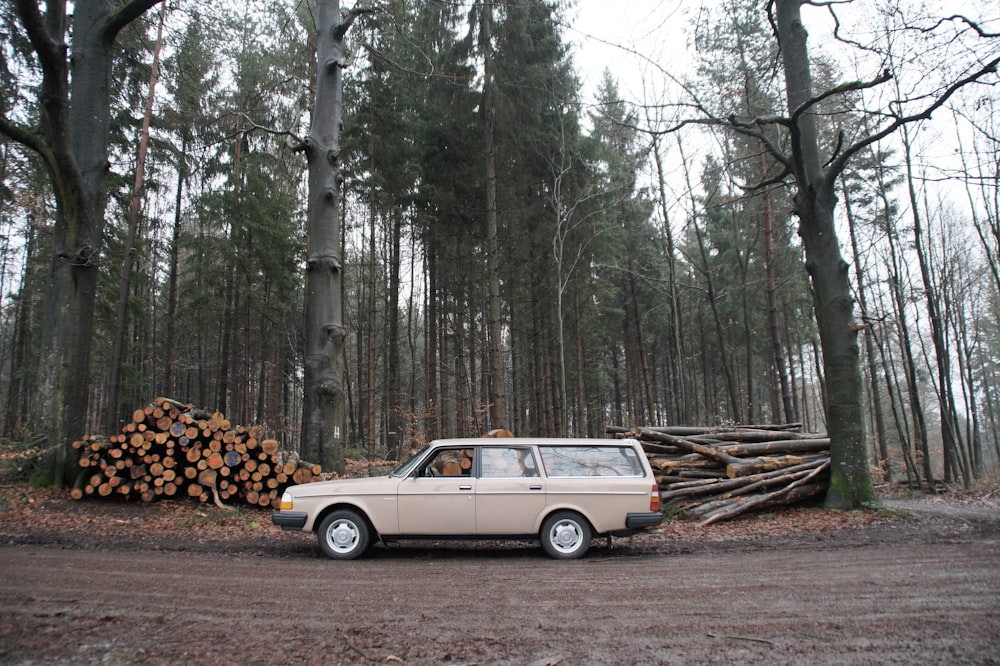 white station wagon