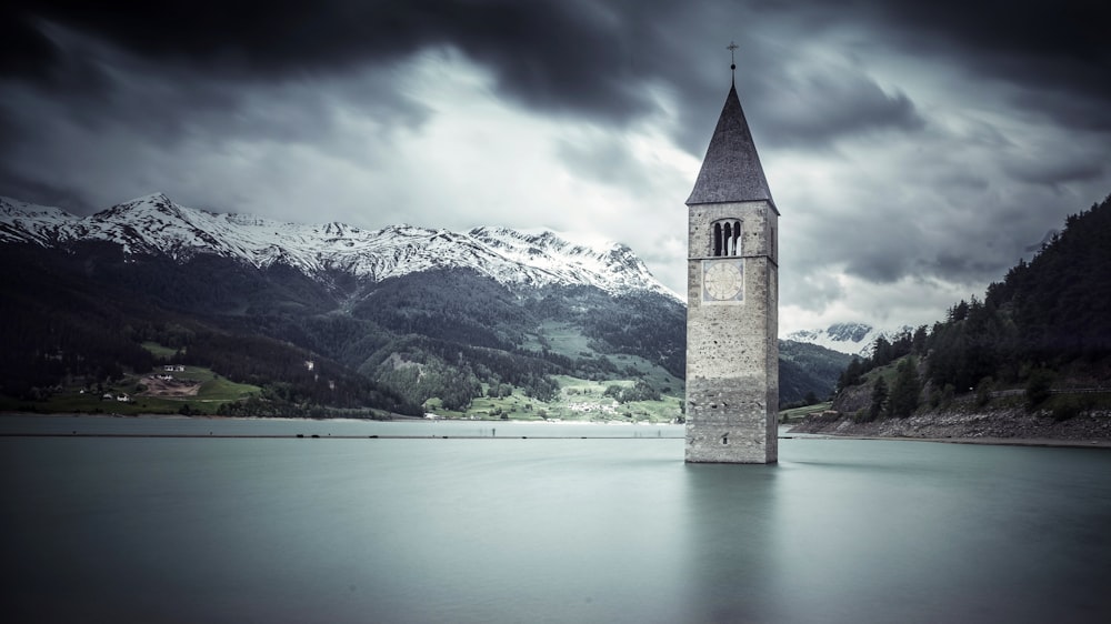 gray concrete building under cloudy sky