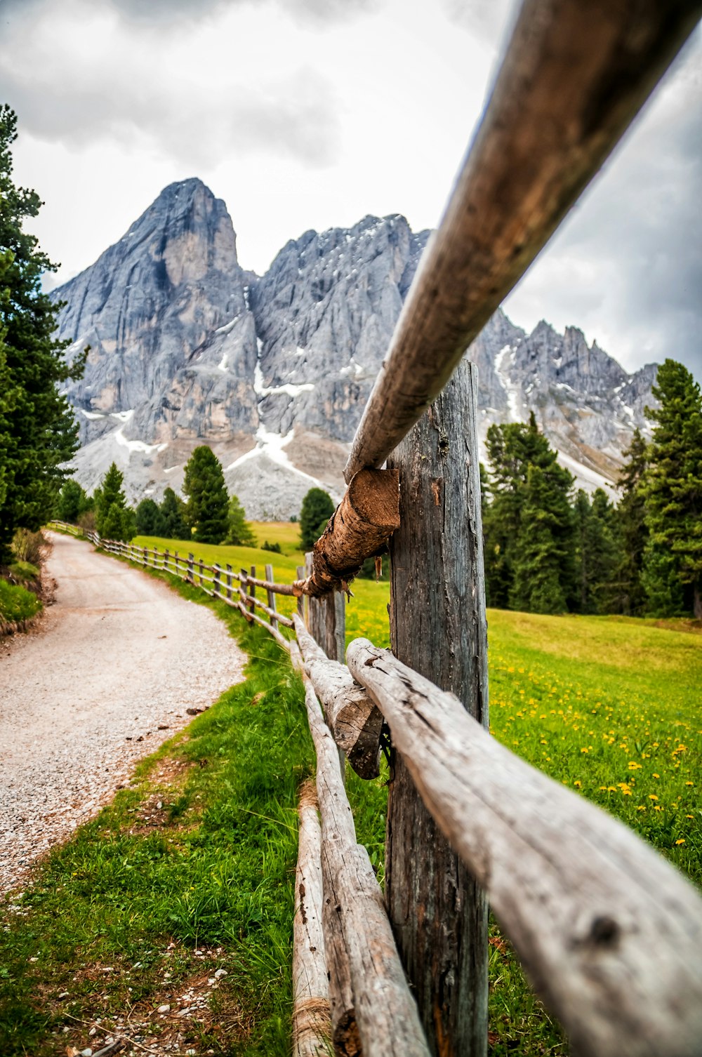 Fotografia con obiettivo tilt shift di staccionata di legno marrone