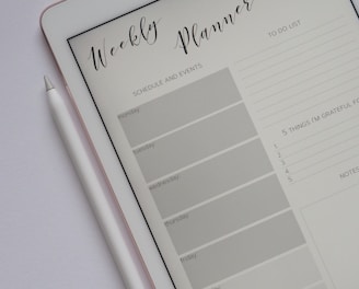 flat lay photography of turned-on silver iPad beside Apple Pencil