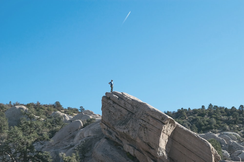 man on cliff