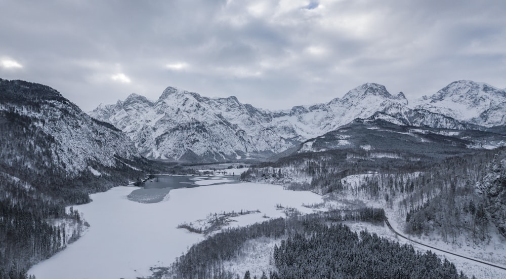 mountains covered with snow