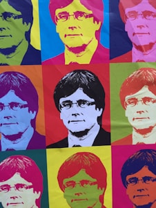 Circular portraits of team members linked by email icons, showing an interactive network.