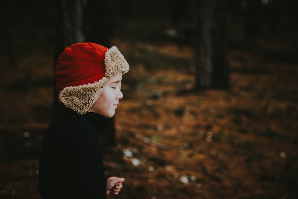 boy with close eyes on vignette photography