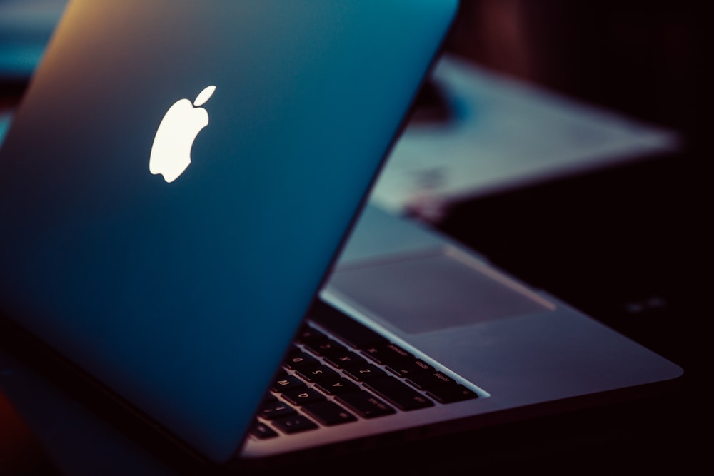 A refurbished Apple Macbook with the screen open