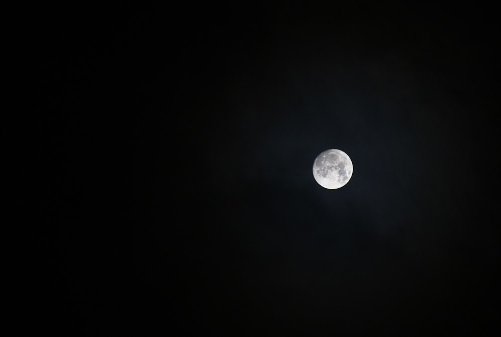 full-moon during nighttime