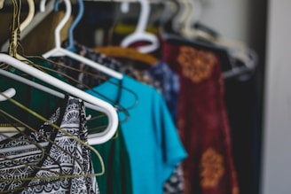 closeup photo of assorted-color clothes