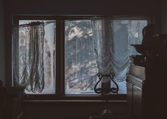 glass window with black frame