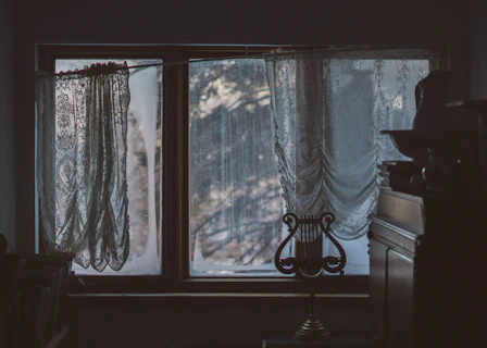 glass window with black frame