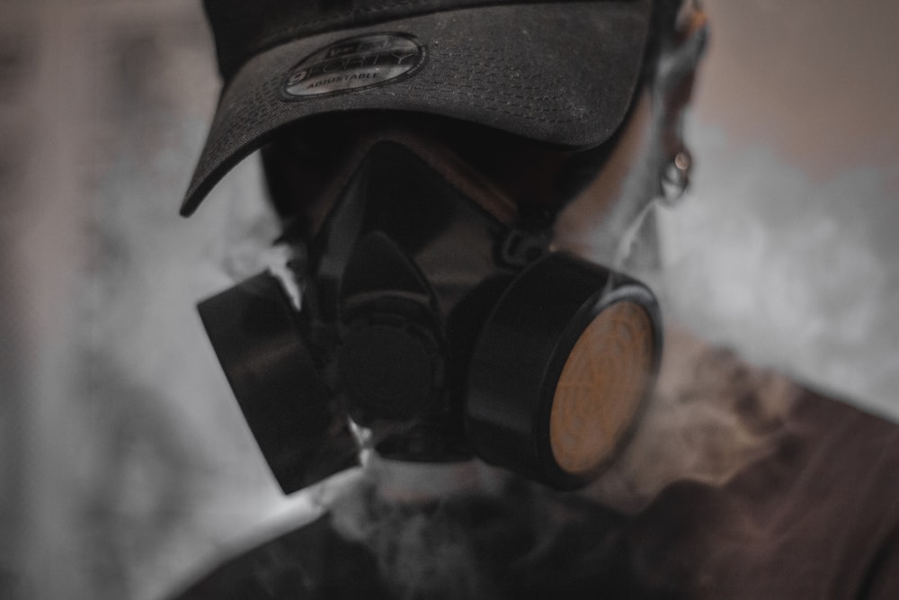 man using smoking mask