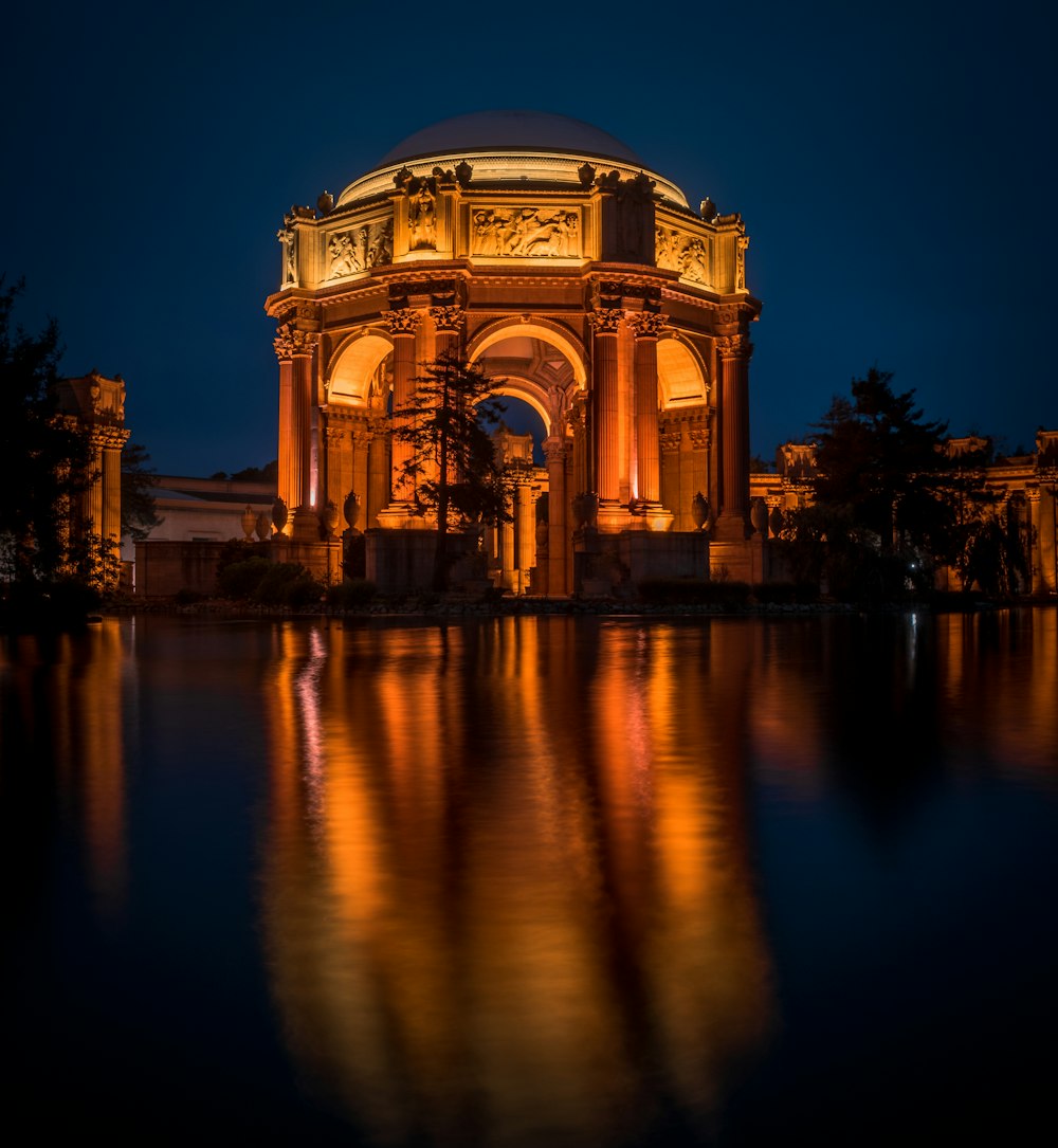 architectural photography of brown monument