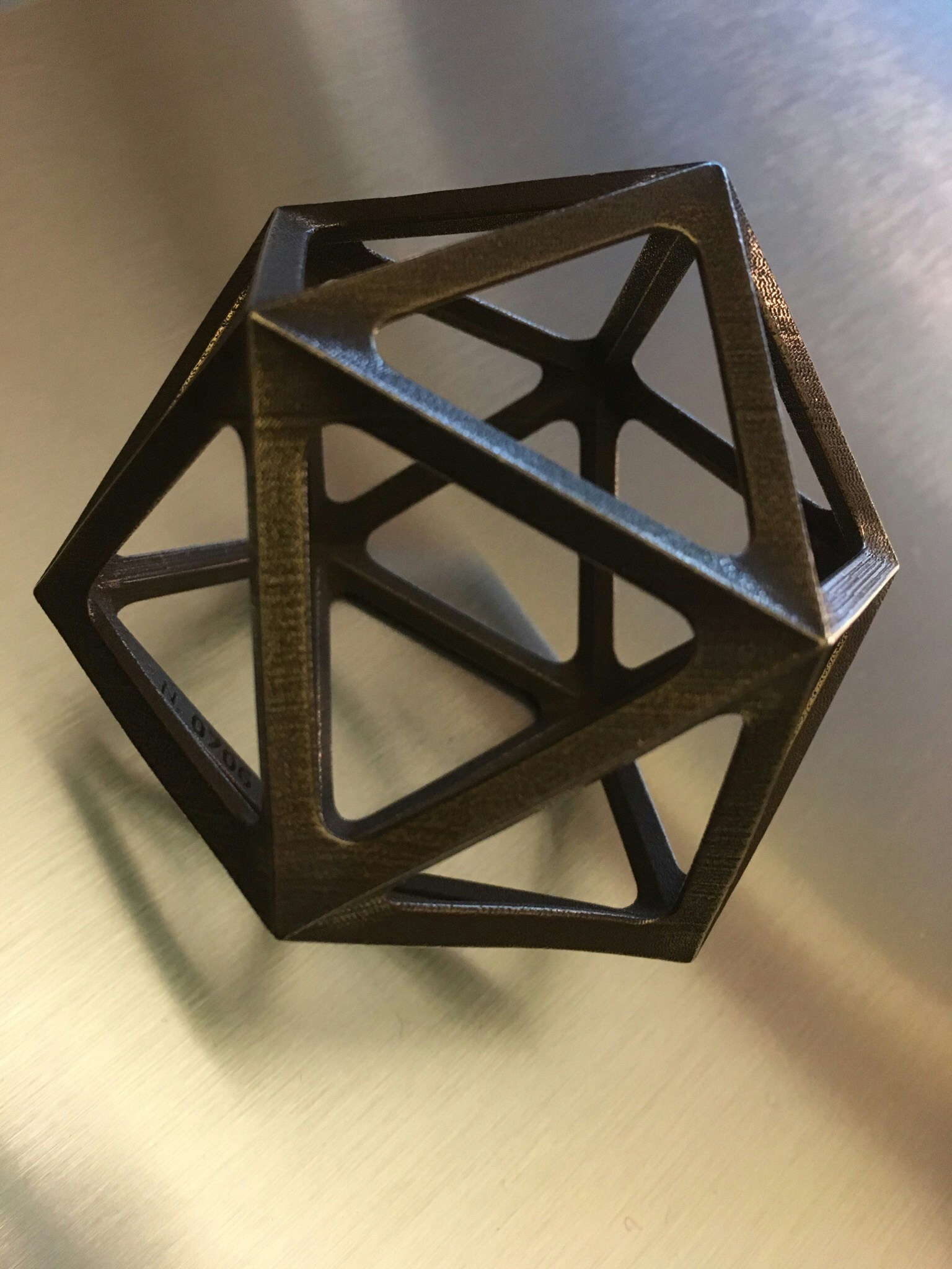 Decorative 3D abstract geometric object in dark tones