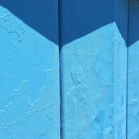 blue concrete wall