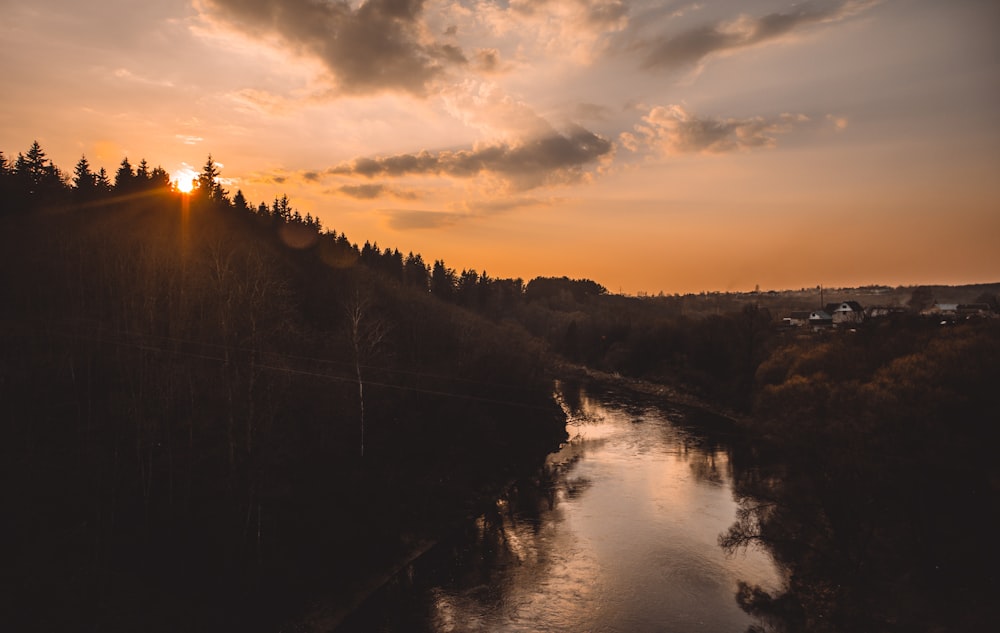 sunset in the river