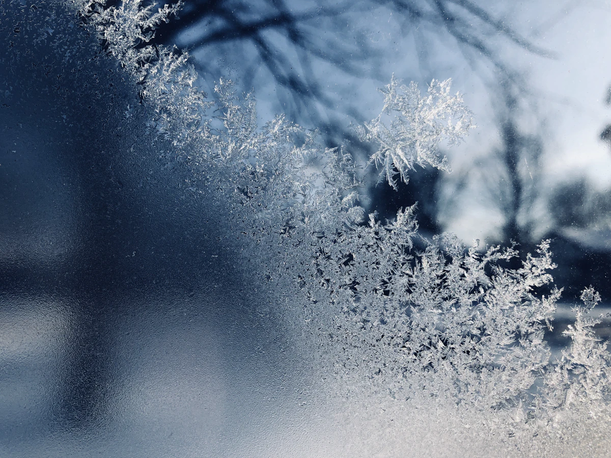 Frost spreading across glass